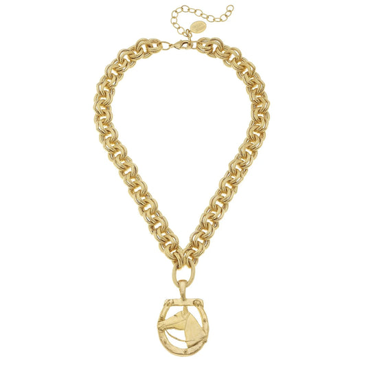 Gold Horse Shoe Necklace
