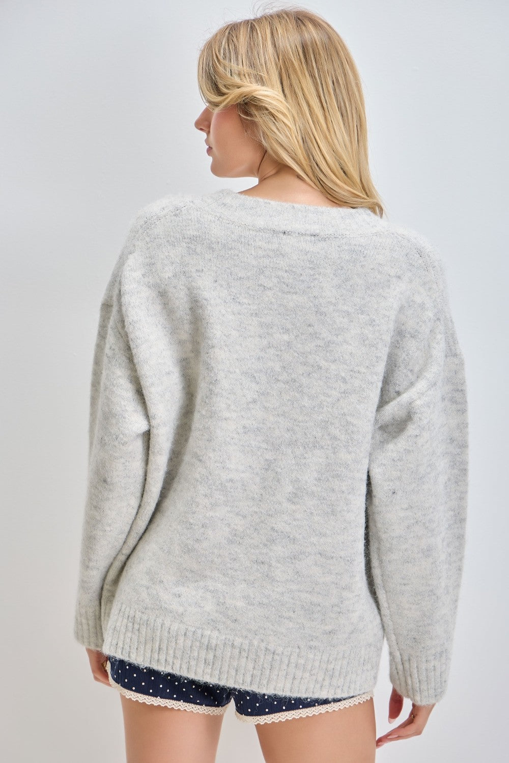 "Left My Heart Out West" Grey sweater