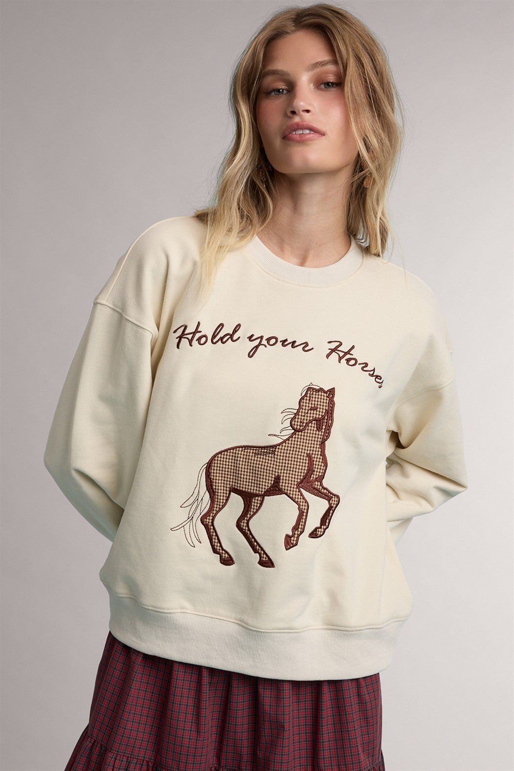 "Hold Your Horses" Graphic Sweatshirt
