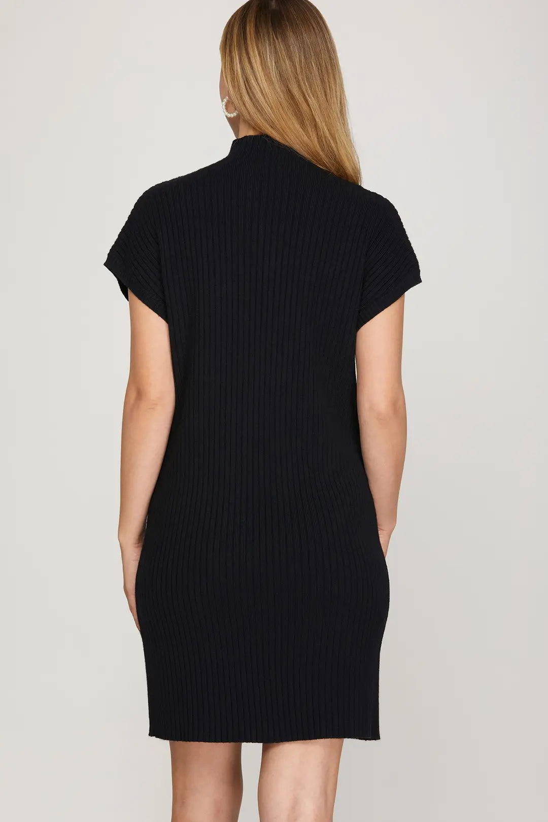 Black Mock Neck Sweater Dress