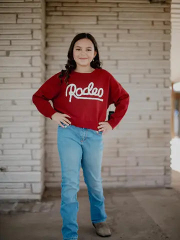 Toddler Chenille Rodeo Red Sweater
