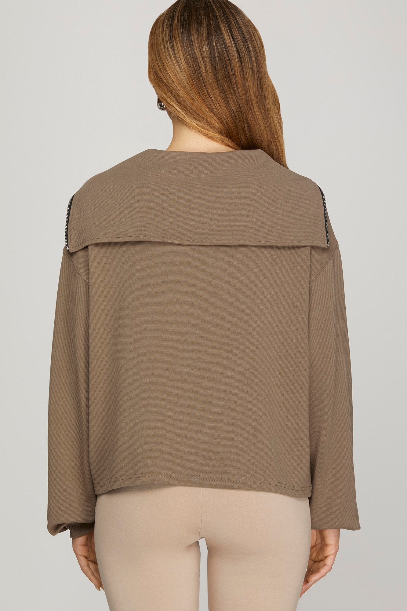 Mocha Sailor Collar Sweatshirt & Pant Set