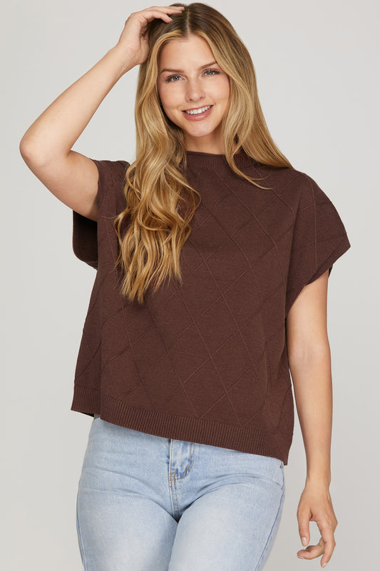 Chestnut Mock Neck Sweater