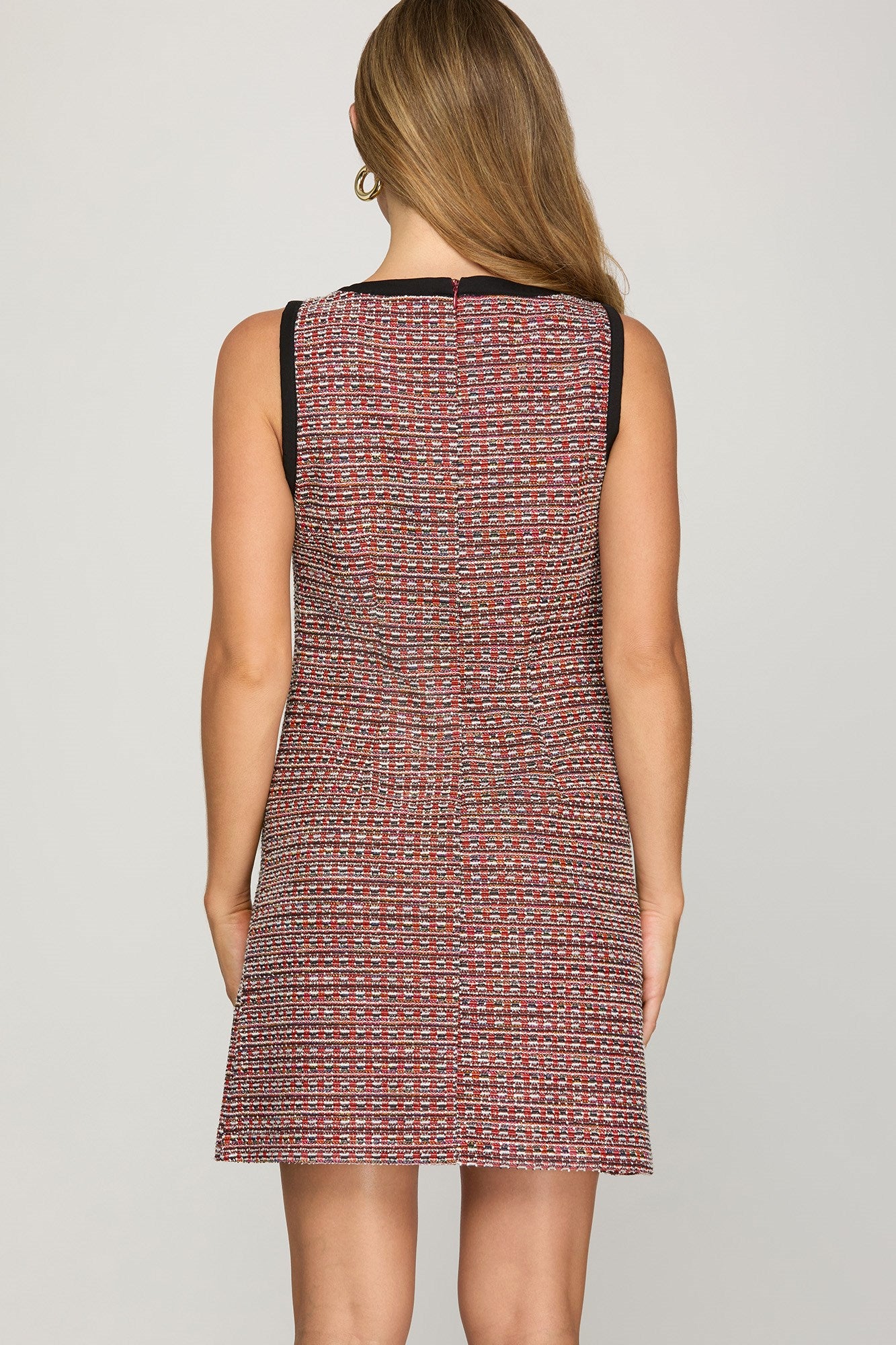 Red Tweed Knit Dress
