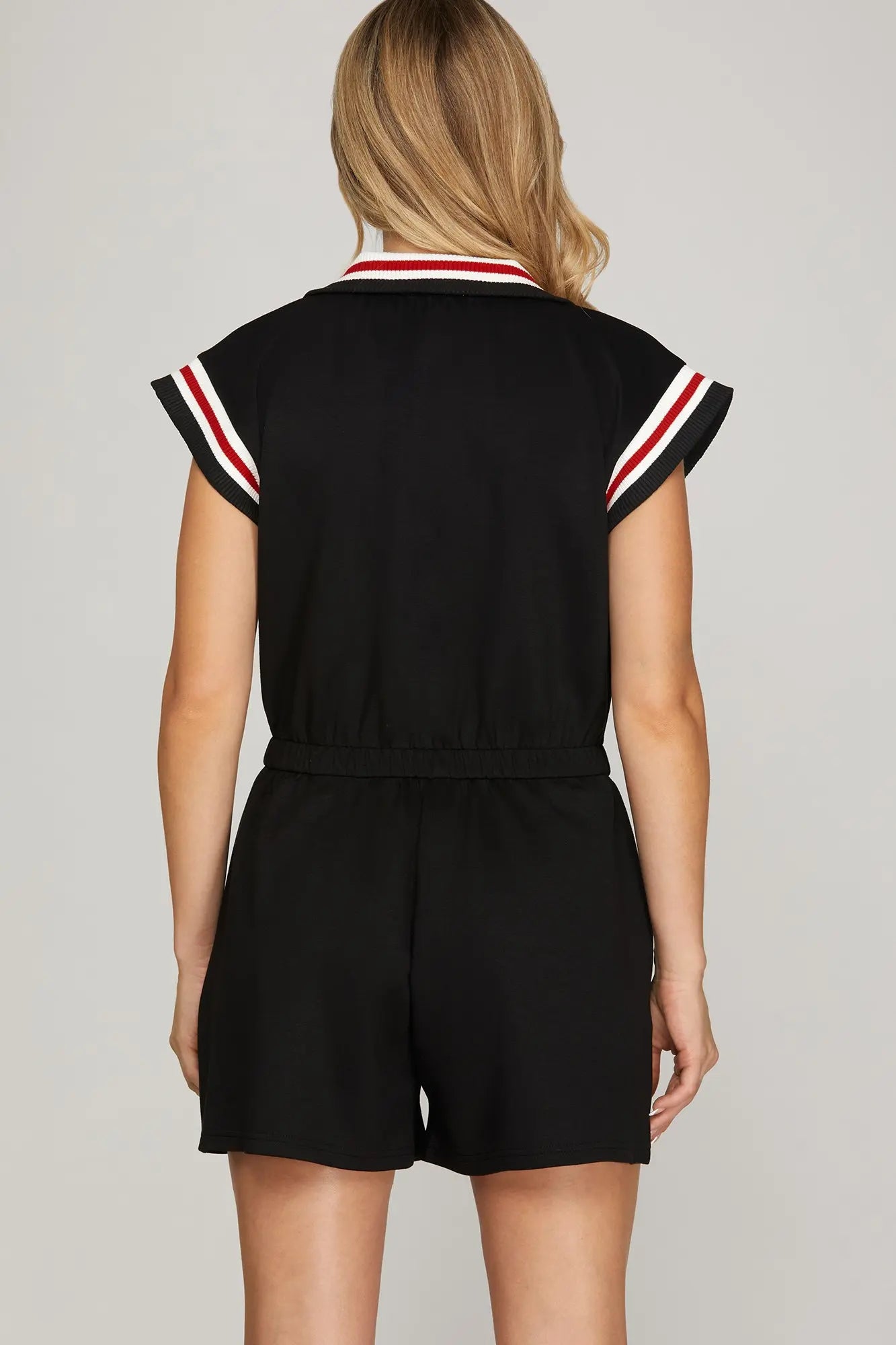 Black Front Zip Romper