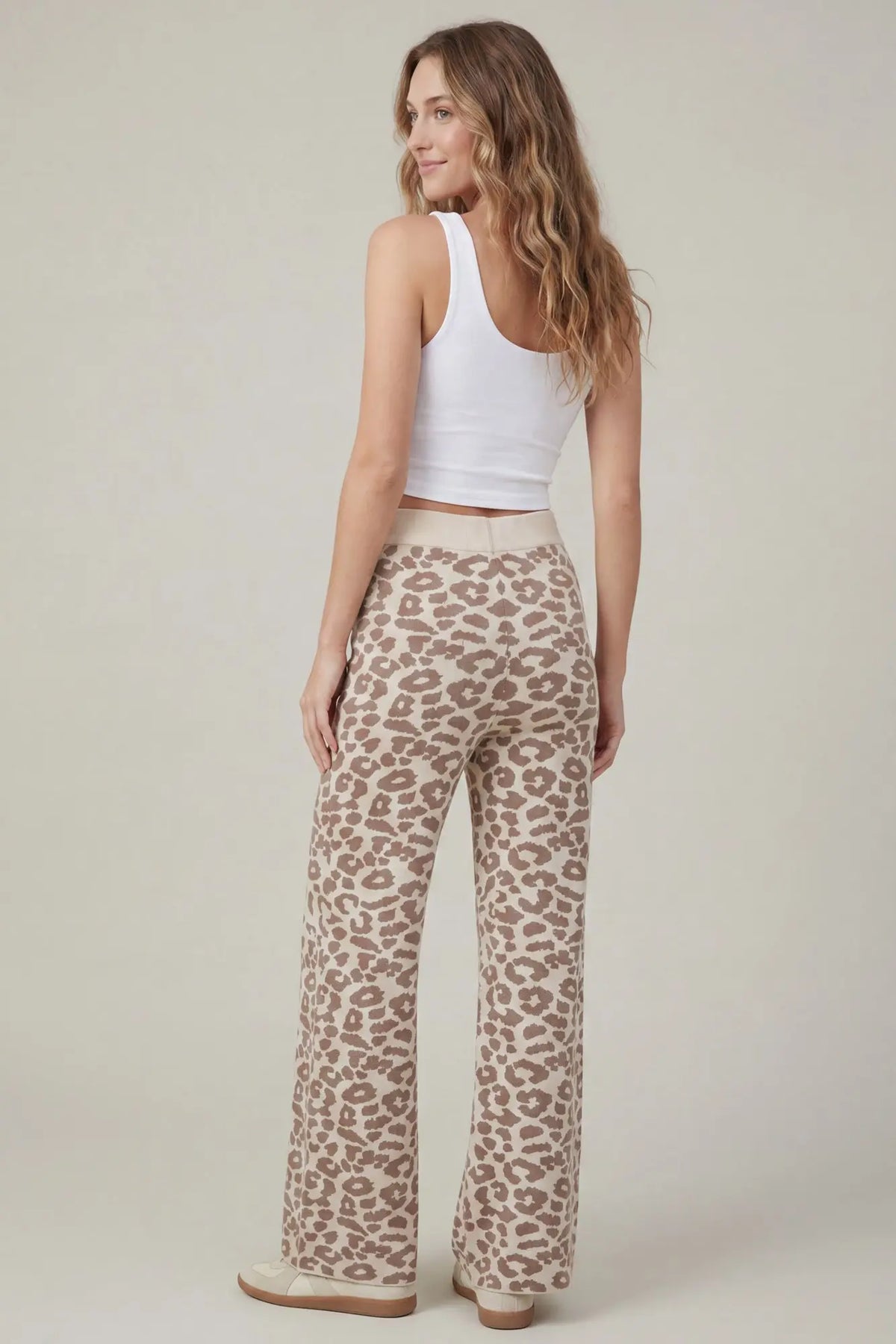 Drop Shoulder Leopard Top & Pant Set