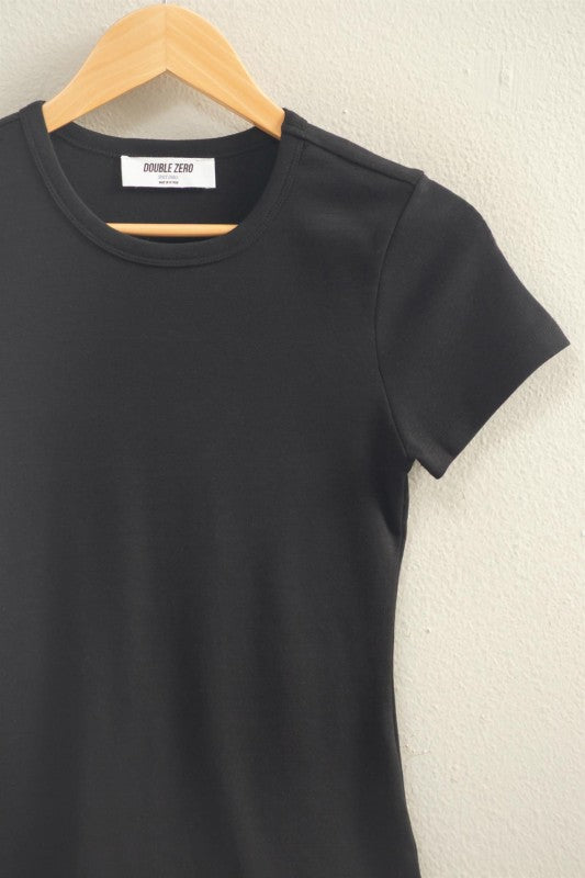 Mineral Wash Crew Neck Tee- Black