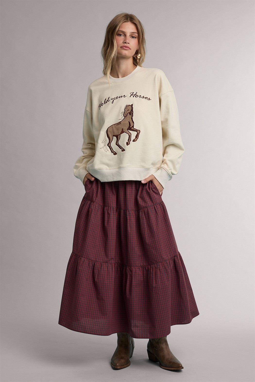 "Hold Your Horses" Graphic Sweatshirt