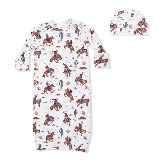 Angel Dear Buckaroo Gown & Beanie Set