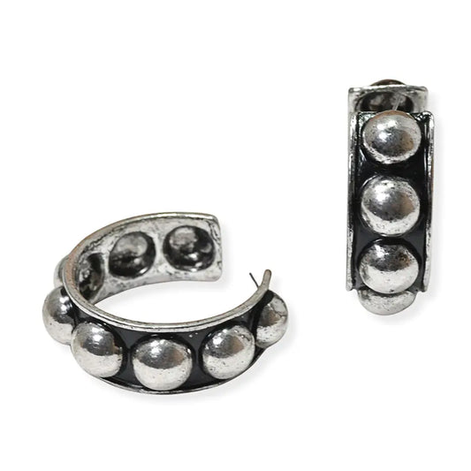 1.5" Bubble Bead Hoop Post Earring