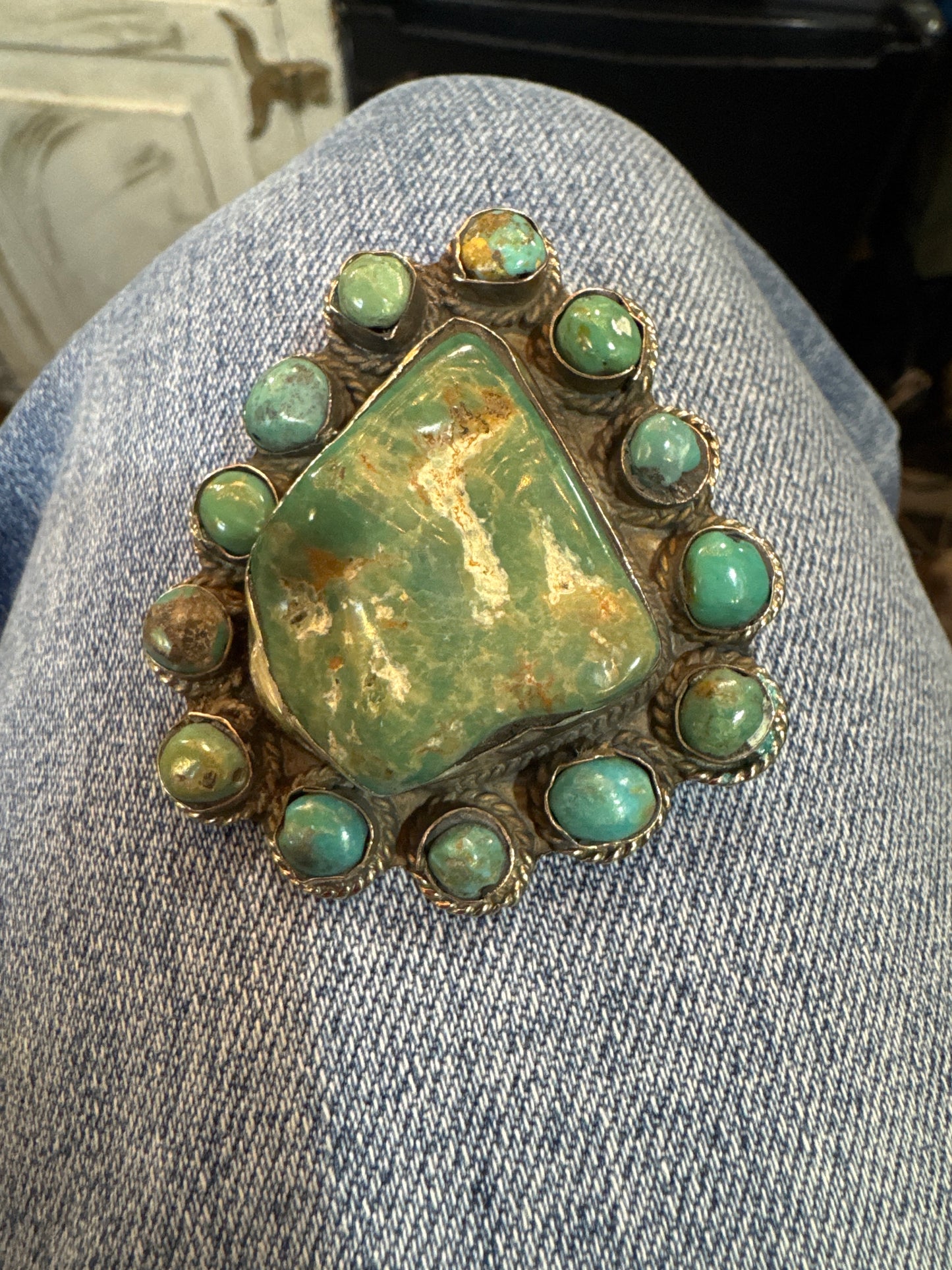 The Lubbock Turquoise Coin Silver Pendant