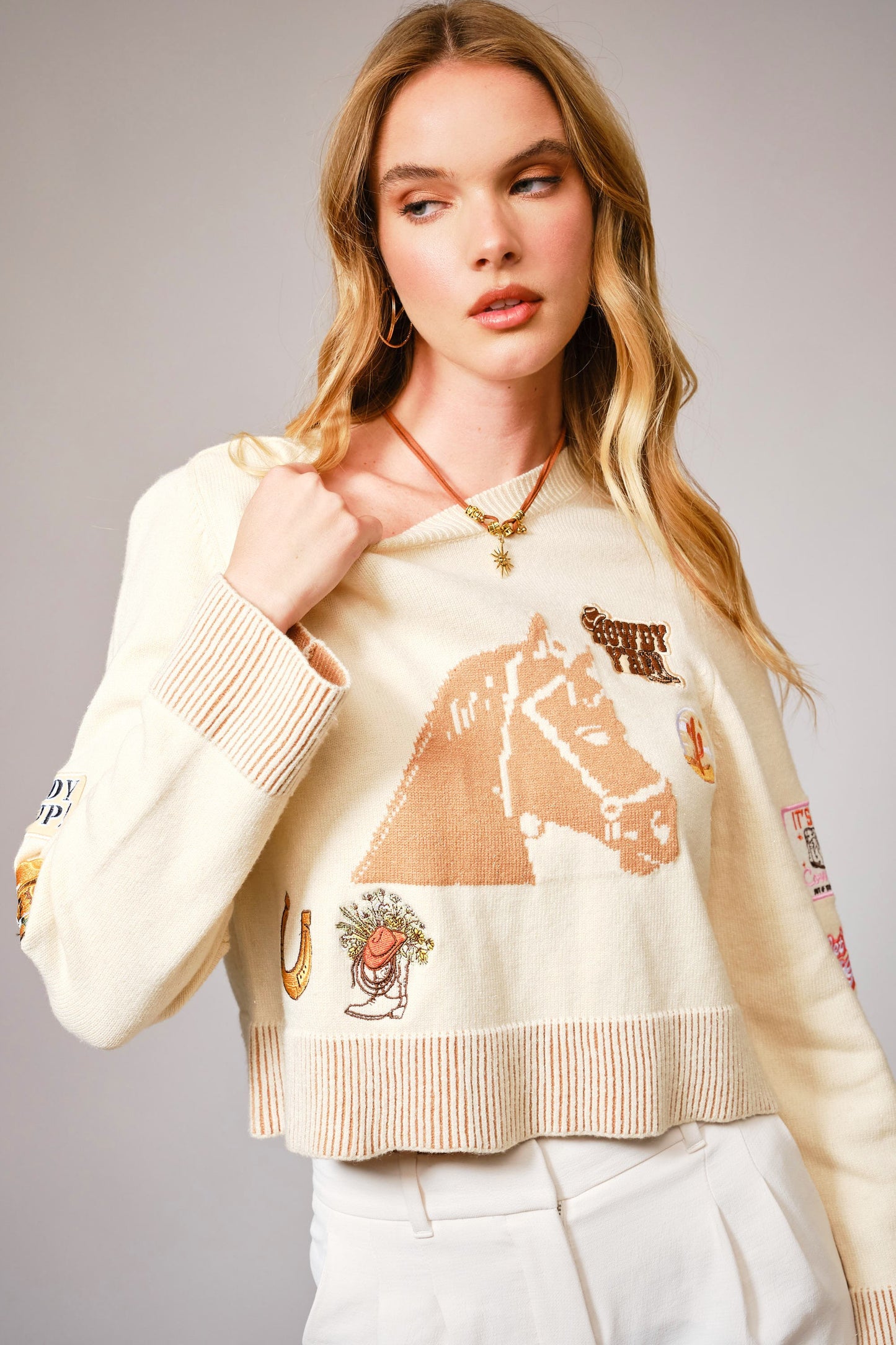 Horse Graphic Western Patch Sweate