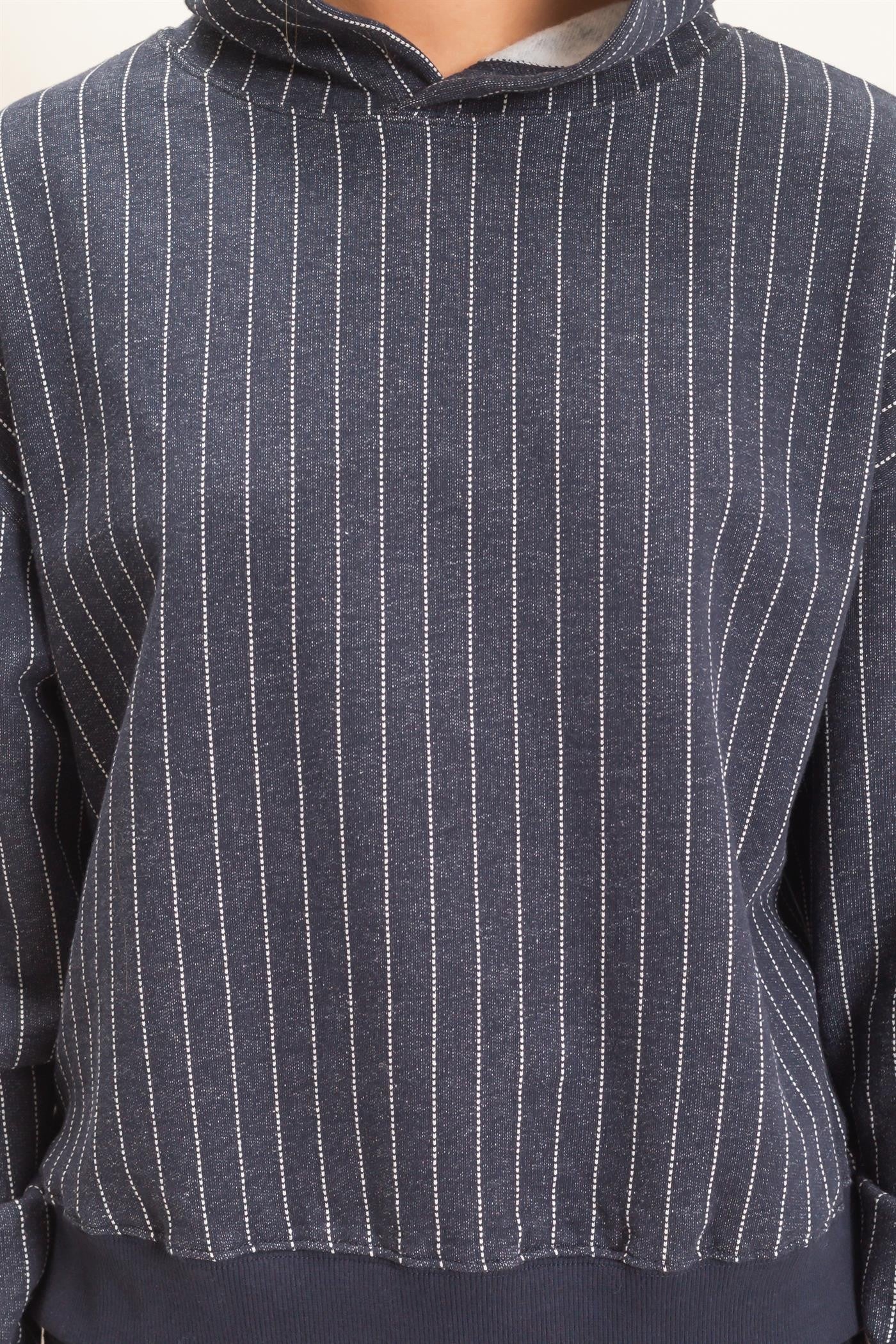 Pinstripe French Terry Hoodie