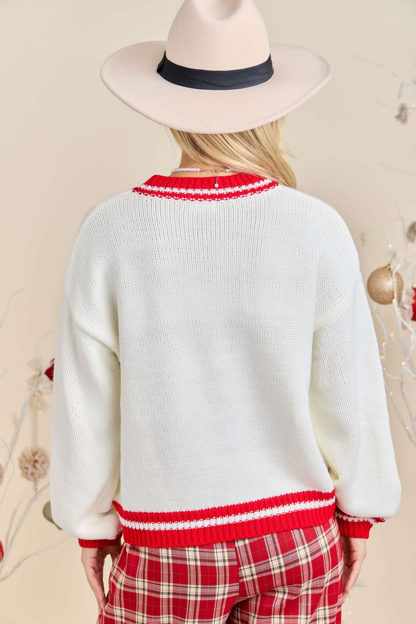 Plaid Tree Knit Sweater