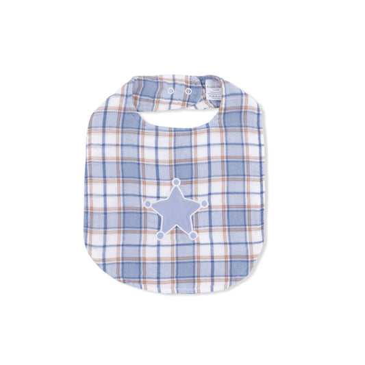 Western Boot Plaid Feeding Bib