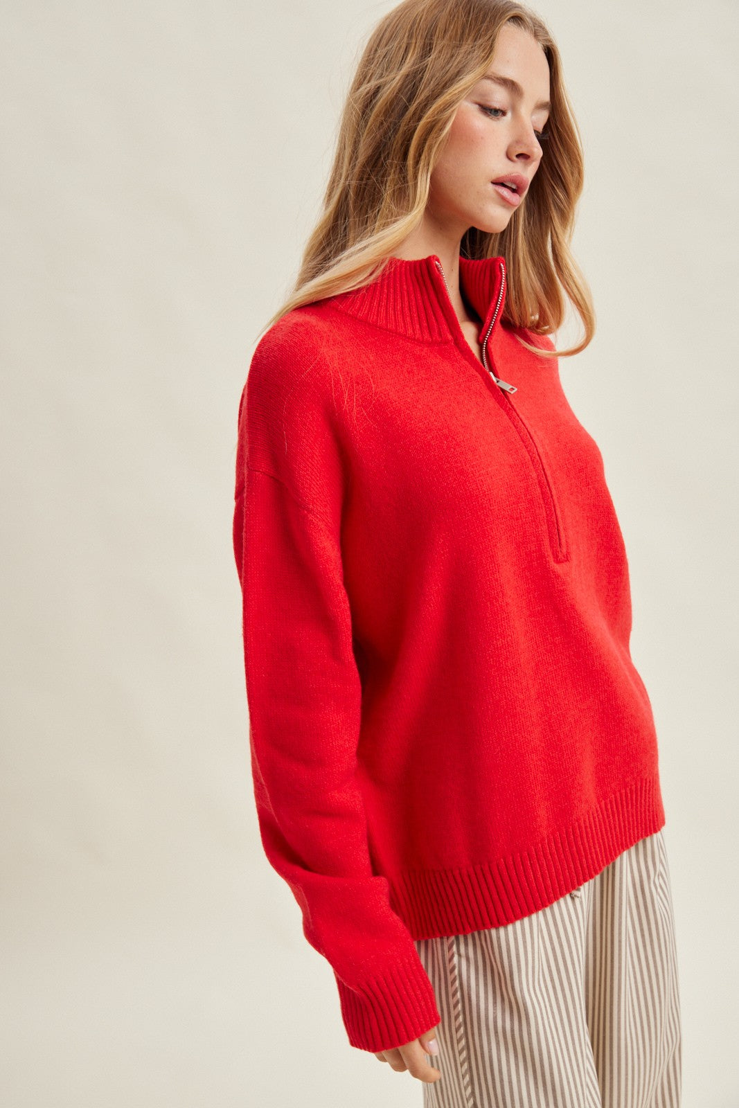 Poppy Half Zip turtleneck Sweater