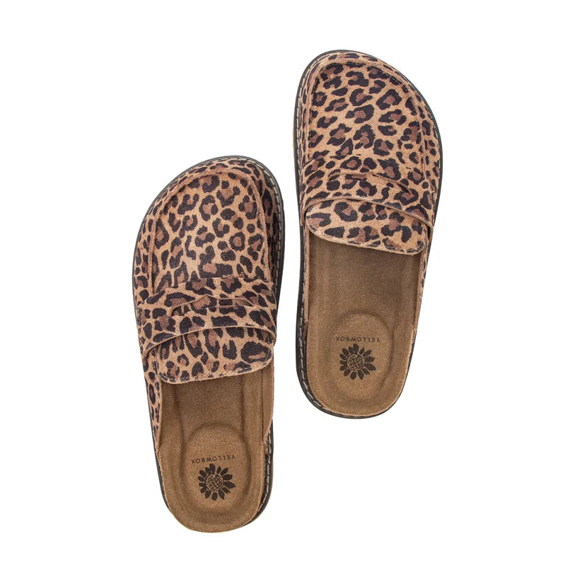 Yellow Box Mila Mule- Leopard