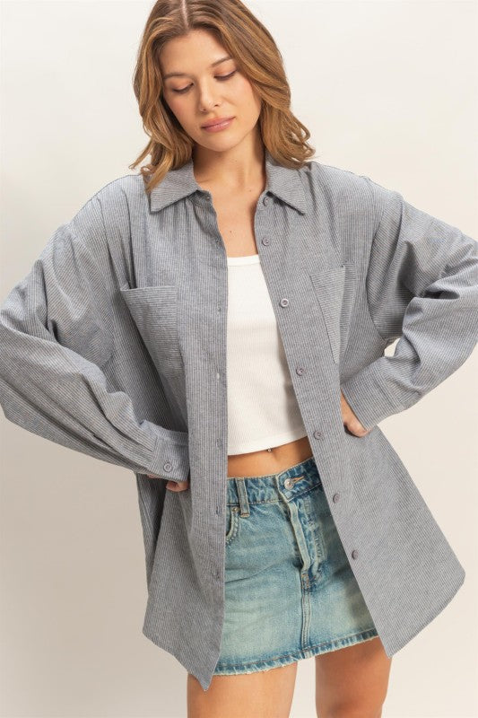 Black Button Up Top