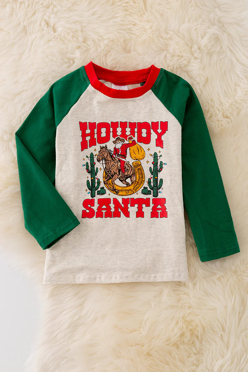 Boys Howdy Santa Shirt