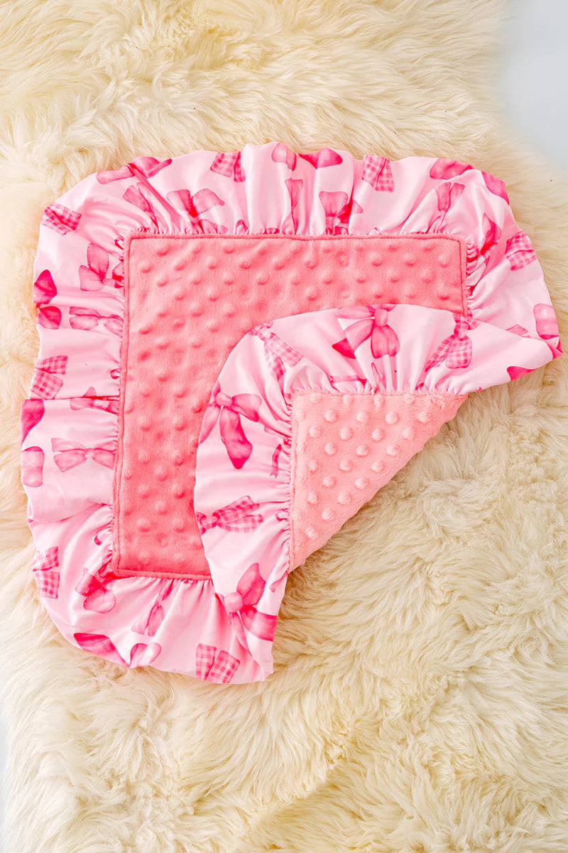 Pink Coquette Ruffle Security Baby Blanket