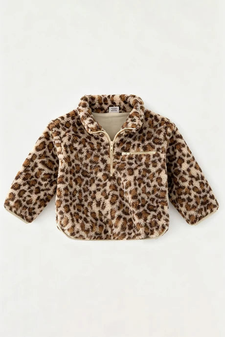 Girls Leopard Print Pullover