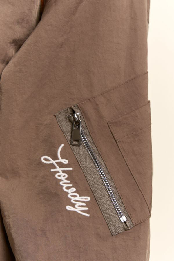 Retro Rodeo Embroidered Bomber Jacket- Mocha