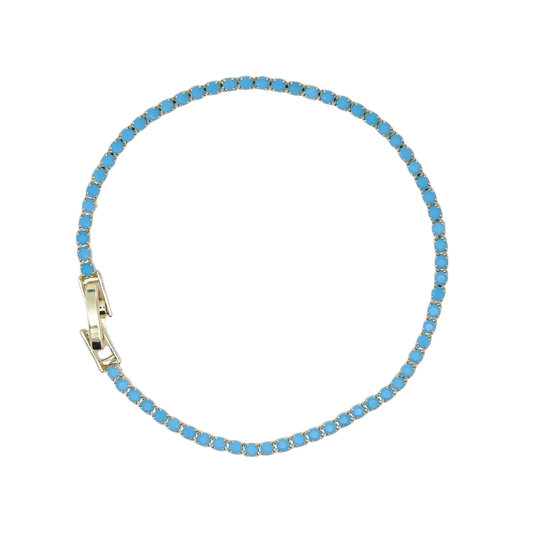 Classic Tennis Chain Bracelets- Blue
