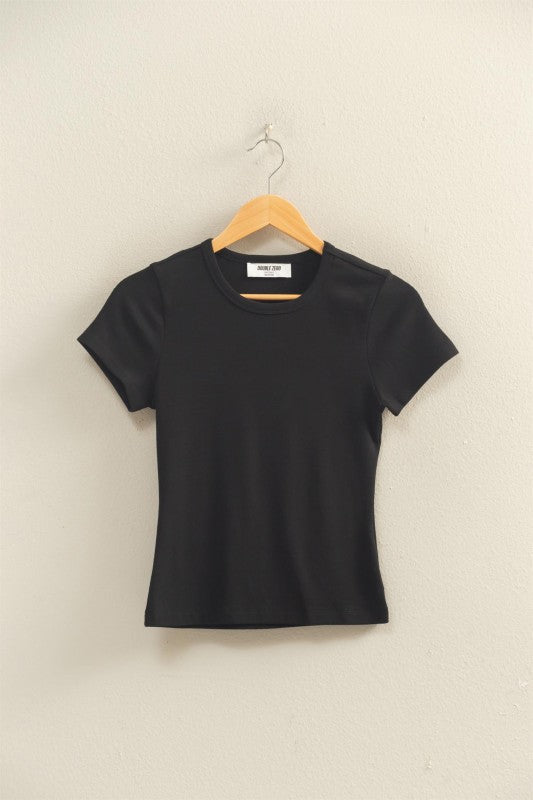 Mineral Wash Crew Neck Tee- Black