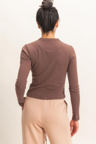 Dark Brown Henley Top