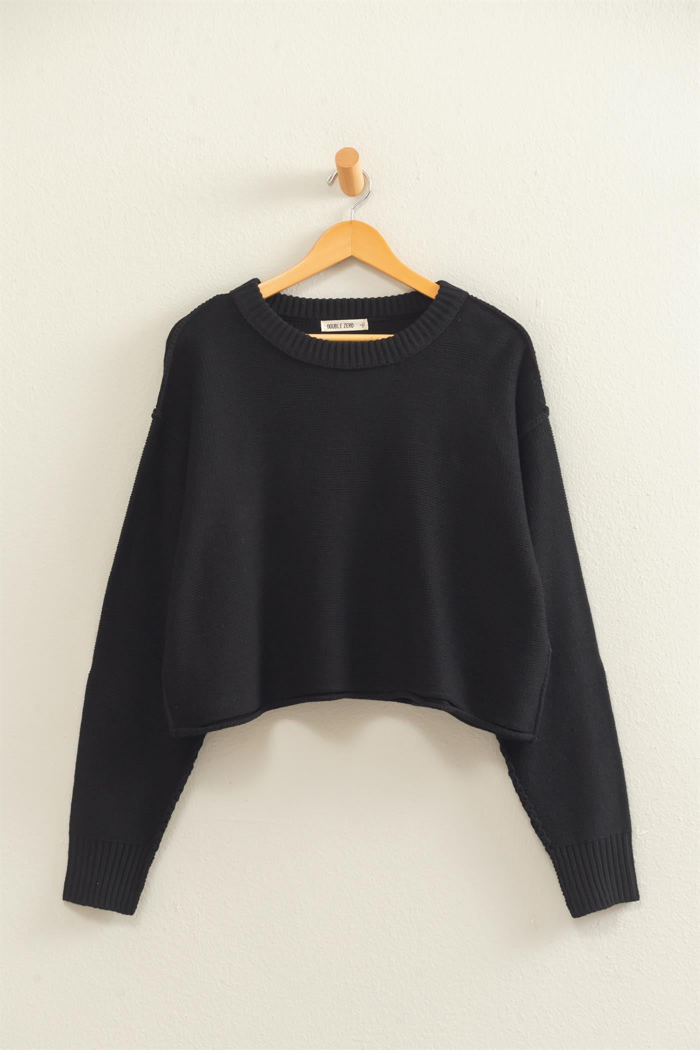 Seam Detail Oversized Sweater- Black