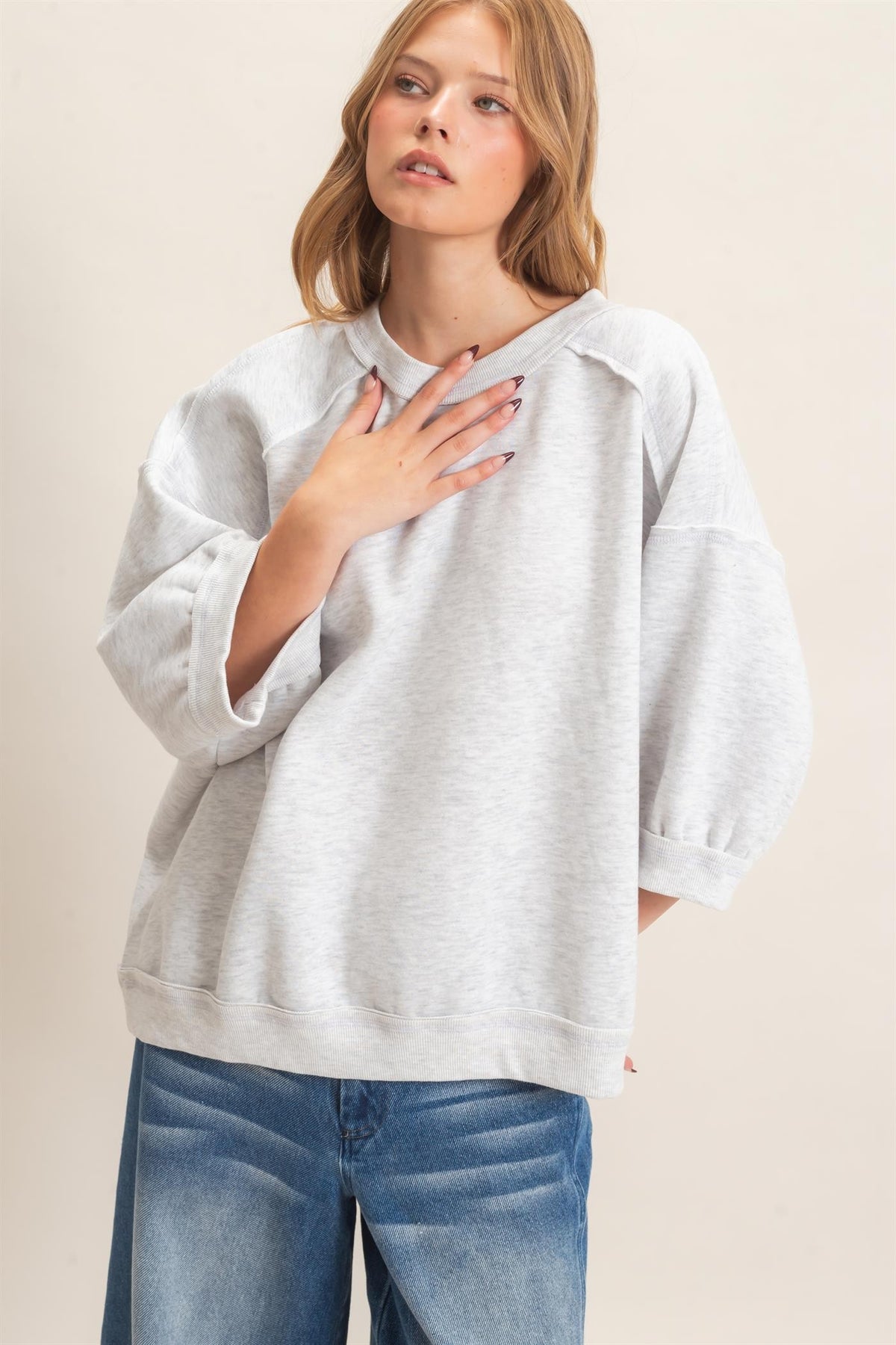Raglan Sleeve Oversized Sweatshirt