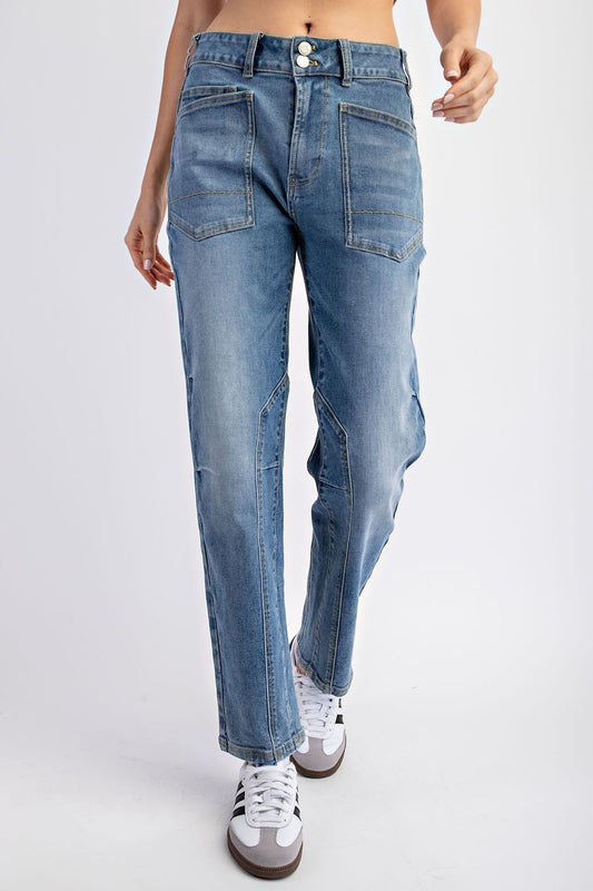 Skinny Open Side Pocket Denim Jeans