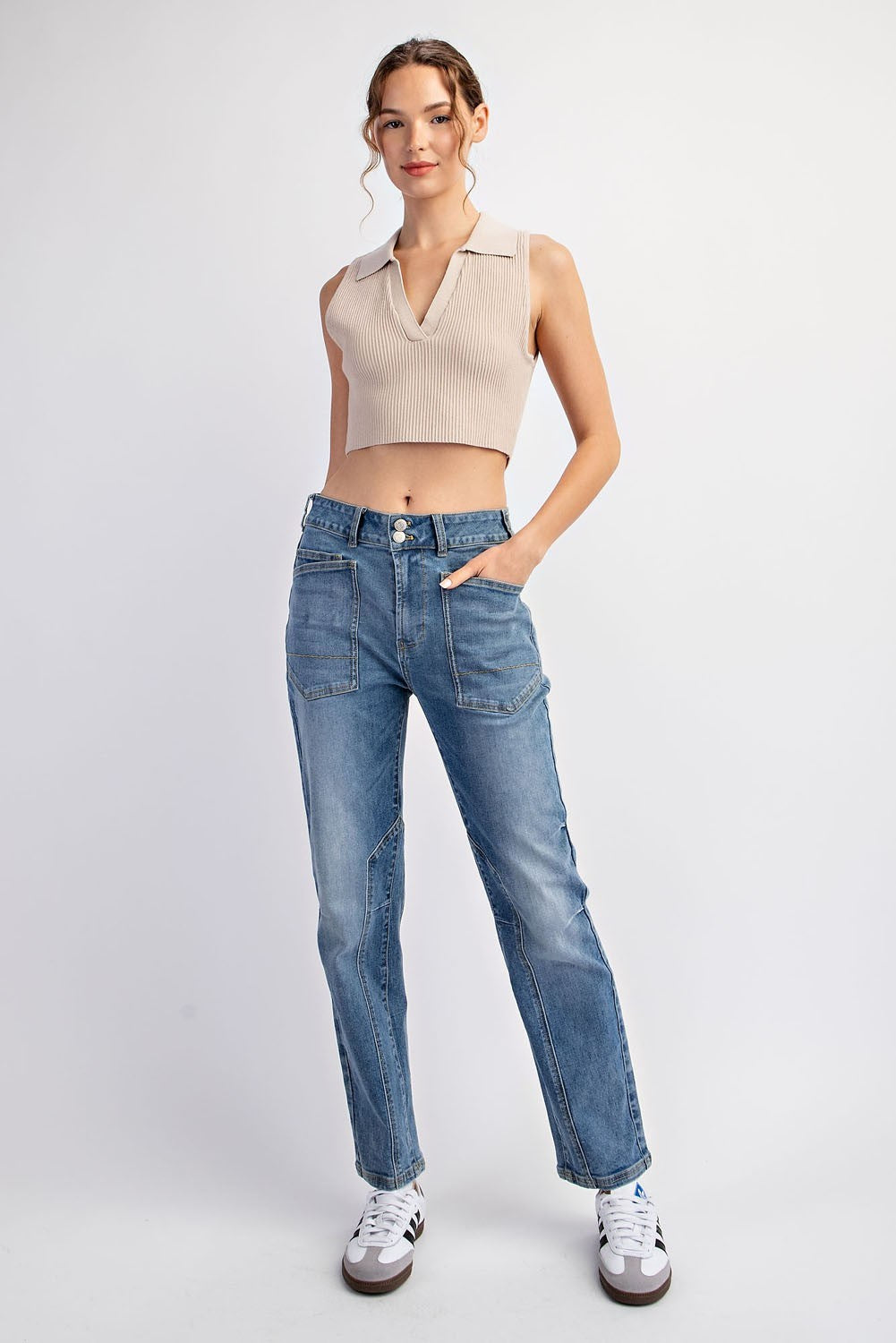 Skinny Open Side Pocket Denim Jeans