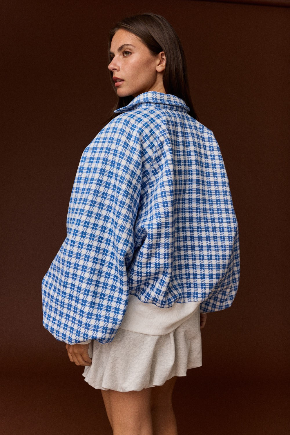 Elora Collar Plaid Button Pullover