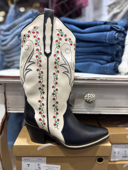 Vine Black & Ivory Boot