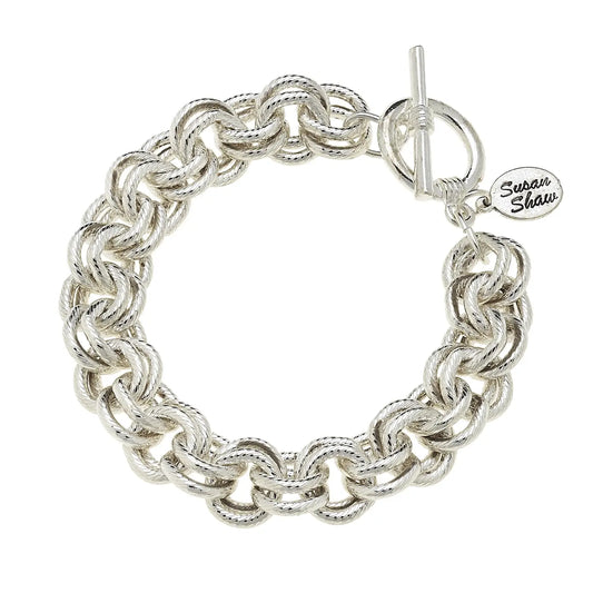 Susan Shaw Silver Double Chain Bracelet