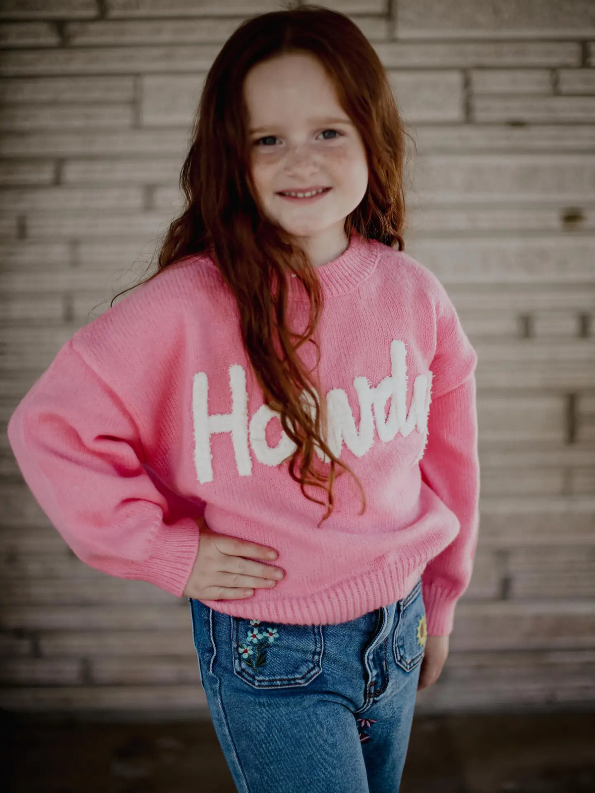 Toddler Pink Howdy Sweater