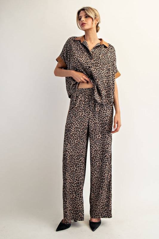 Golden Leopard Track Pants
