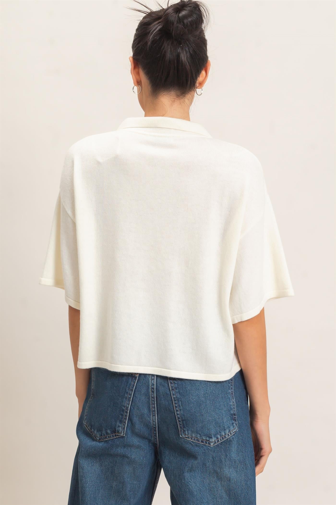 Collared V-Neck Sweater