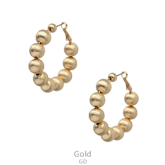 Gold Bead Hoops