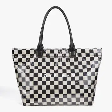 Zipper Checkered Tote Bag Waterproof Beach Tote Bag