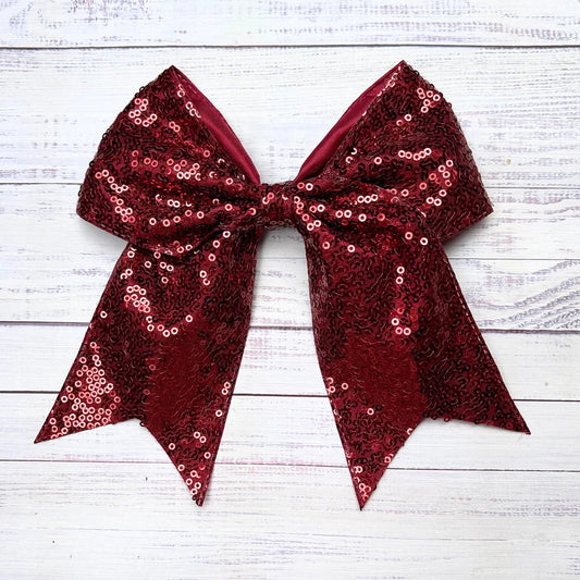 Burgundy Sequin Tale Bow