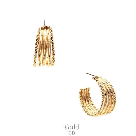 Gold Rope Layered Post Earrings