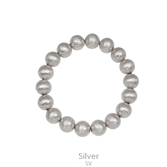 Silver Beaded Stretch Bracelet