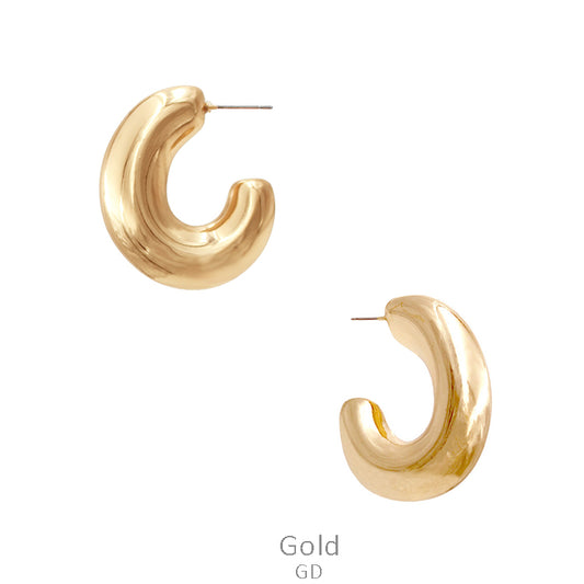 Chunky Gold Hoop Post Earrings