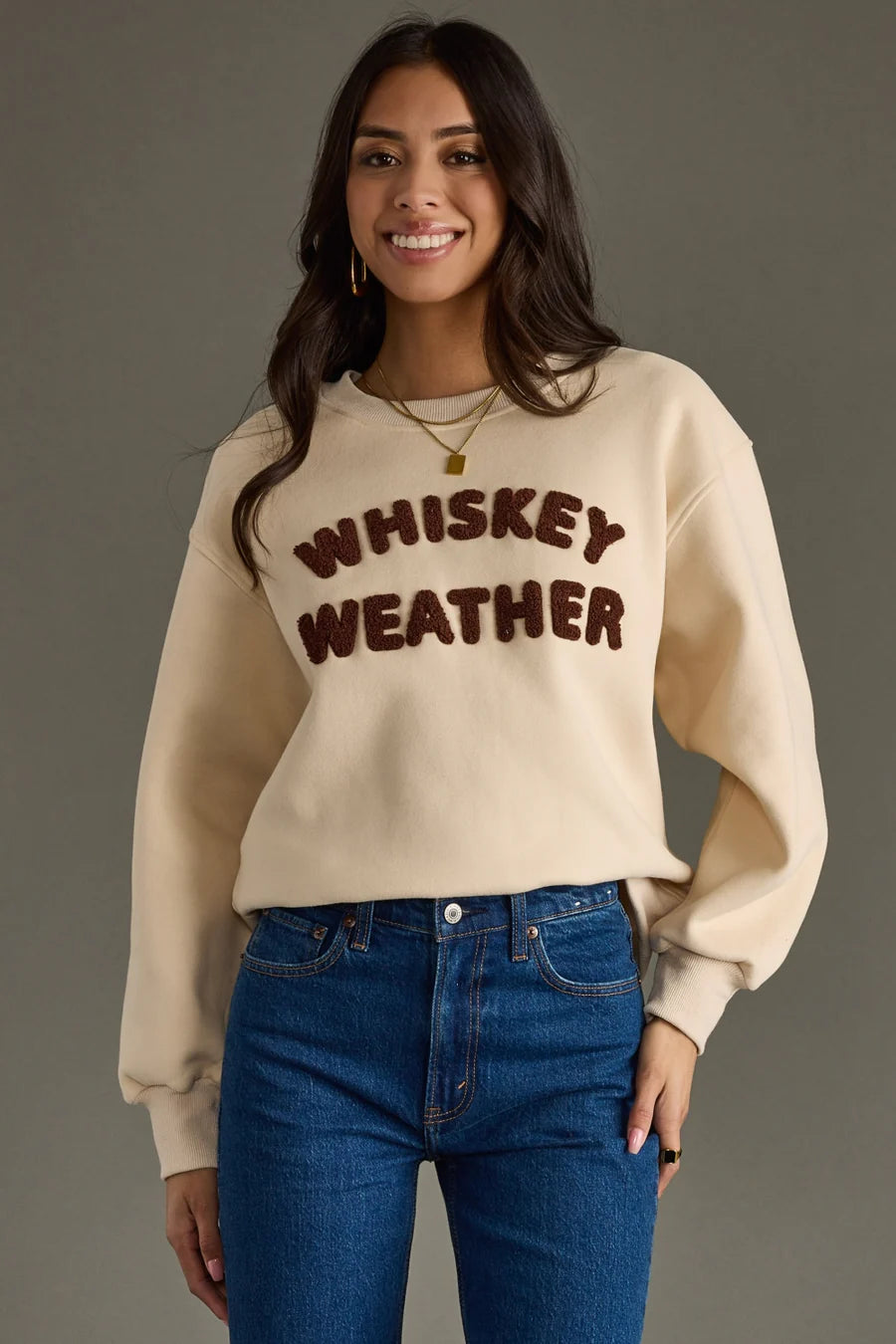 Beige Whiskey Weather Sweatshirt
