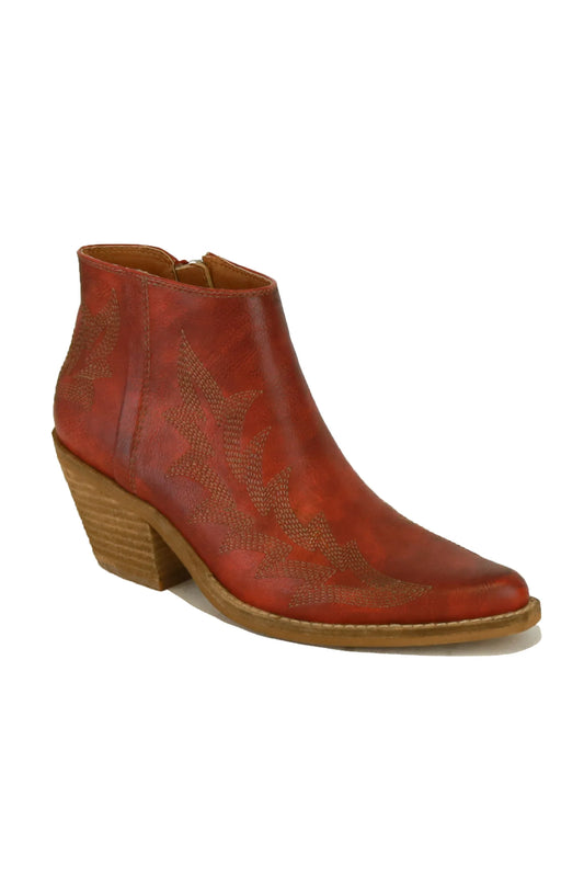 Adela Red Western Bootie