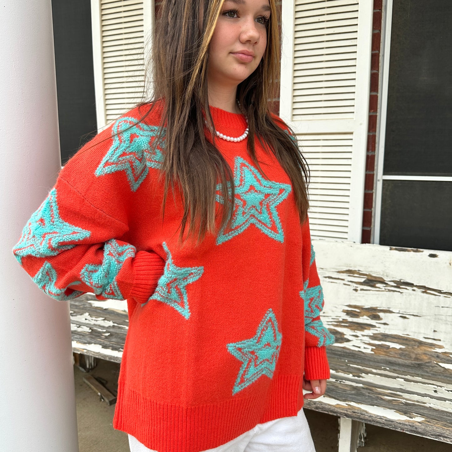 All Over Star Sweater - 2 Colors