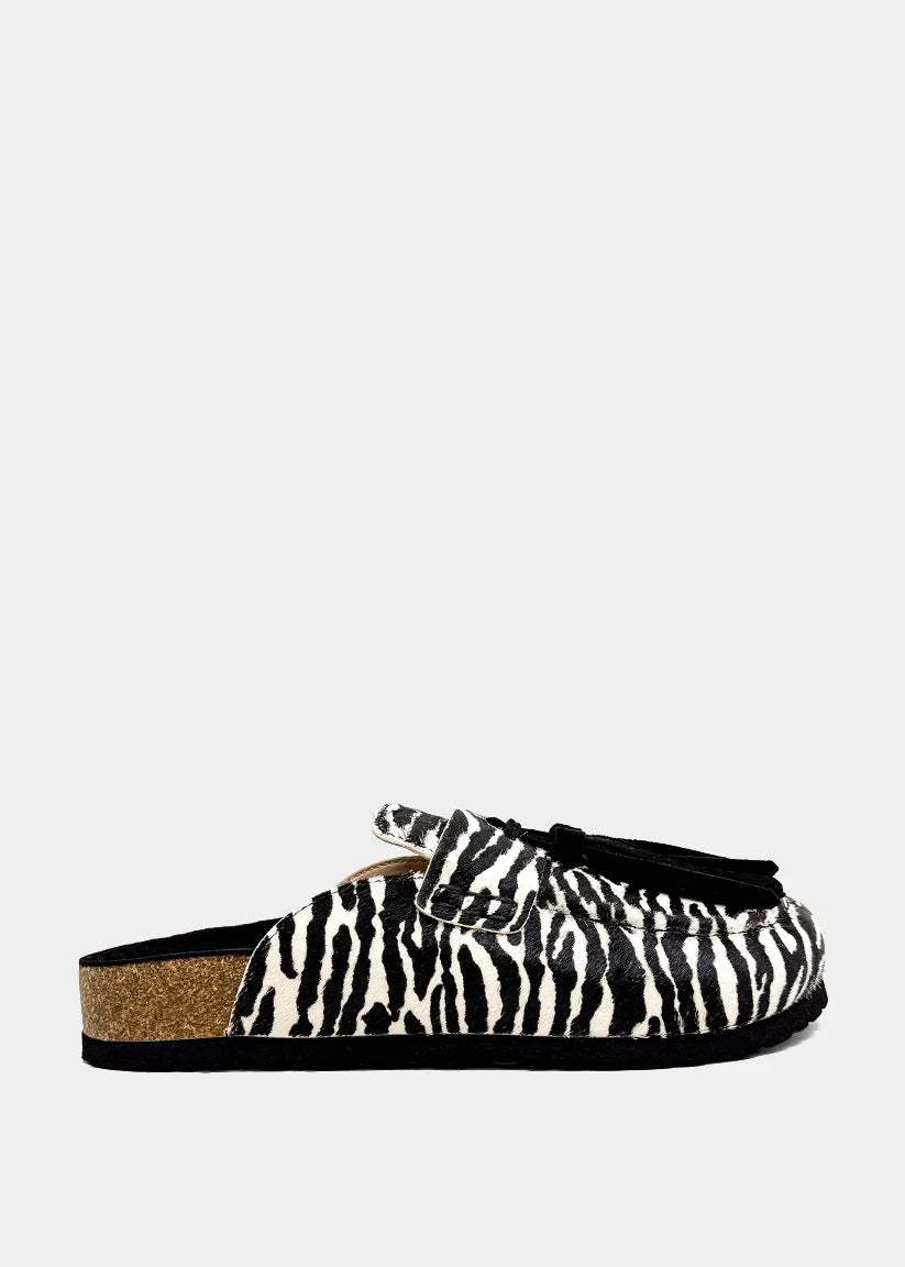 She Shop Ariana Zebra Hair Tassel Mule