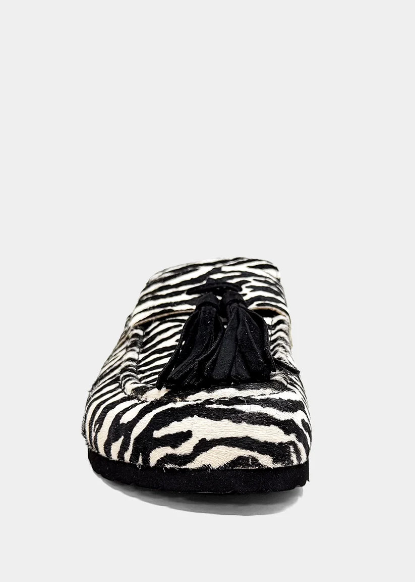 She Shop Ariana Zebra Hair Tassel Mule